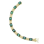 emerald stone,melee ribbons yellowgold bracelet