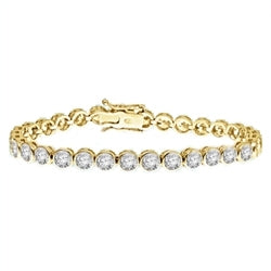 6.75 Inch bezel set bracelet in yellow gold