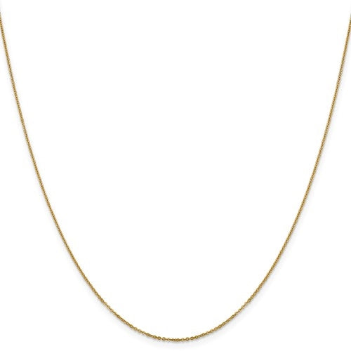 14k solid yellow gold 1.10 mm Flat Cable Chain