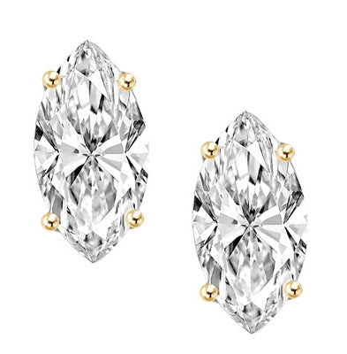 0.5 ct Marquise Studs earrings in Solid Gold
