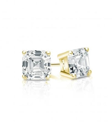 1 carat Diamond Essence asscher cut in 14k yellow gold