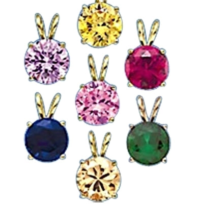 2 ct different color stone pendants Solid gold