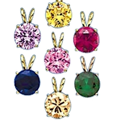2 ct different color stone pendants Solid gold
