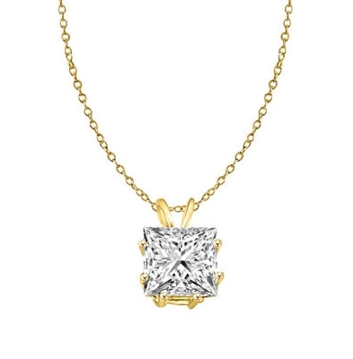 2ct princess-cut pendant in Solid Gold