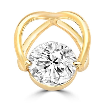 14K Solid Gold Slide Pendant with classic Round Brilliant Diamond Essence. 1.25 Cts.T.W. (Also available in 14K Solid White Gold, Item# WPD1712).