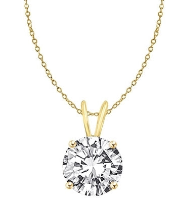 Diamond Essence Round Brilliant 1.0 ct. set in 14K Solid Gold. Choice of 2 and 3 carats available.