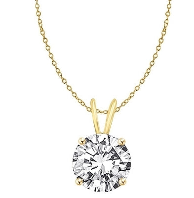Diamond Essence Round Brilliant 1.0 ct. set in 14K Solid Gold. Choice of 2 and 3 carats available.