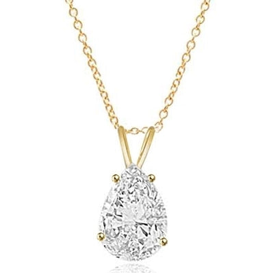 Pear-cut Diamond pendant in 14K Solid Gold