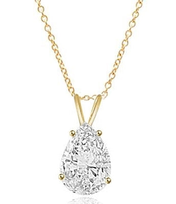 Pear-cut Diamond pendant in 14K Solid Gold