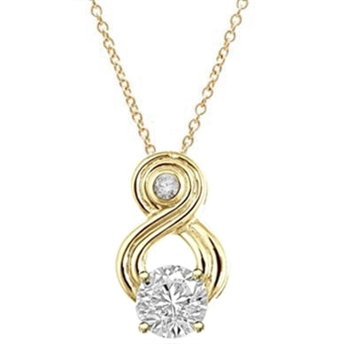 Intriguing and exotic pendant with 2 carat Diamond Essence round brilliant masterpiece in 14K Solid Gold.