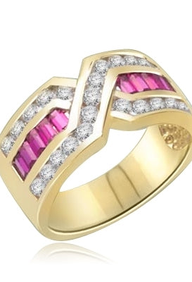 Tenderly- Ruby 14K Solid Gold ìXî ring 2.5 cts.t.w