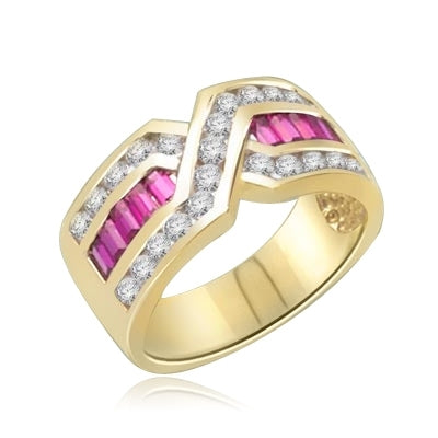 Tenderly- Ruby 14K Solid Gold ìXî ring 2.5 cts.t.w
