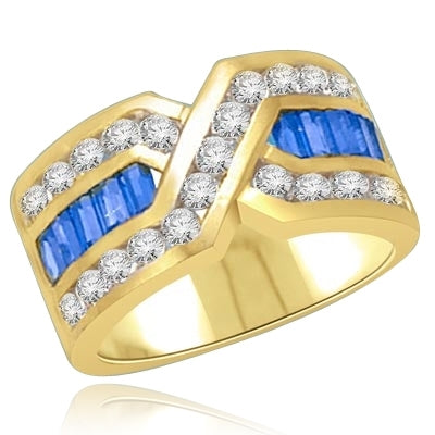 Tenderly- Sapphire 14K Solid Gold ìXî ring 2.5 cts.t.w