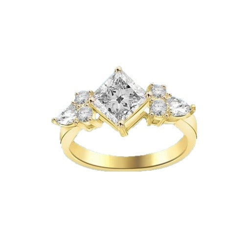 1.25ct princess cut diamond stone in yellow gold