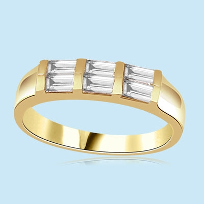 0.75ct channel set in three heavenly rows in 14K Solid Yellow Gold