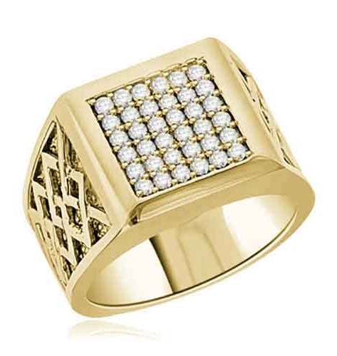 Diamond Essence Ring With 0.40 Cts.T.W. of Diamond Essence Melee set in heavy setting of 14K Solid Yellow Gold.