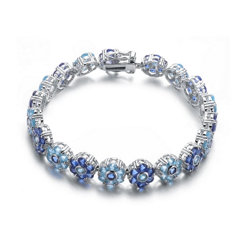 Diamond Essence navy And Sky Blue Hued Beautifully Placed Bracelet
