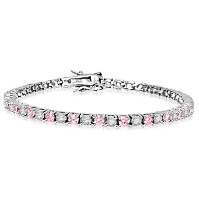 5ct pink and white stone bracelet in Gold Vermeil