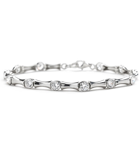 7 Inches Bamboo Bracelet with 14 Diamond Essence Masterpieces Glittering in unique prong and link setting. 3.50 Cts. T.W. Match it with the Bambooty Necklace.