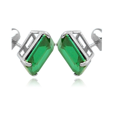 Solid Gold emerald studs earrings