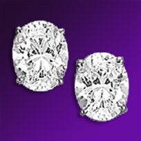 1.0 ct oval-cut brilliant classic studs in silver earrings