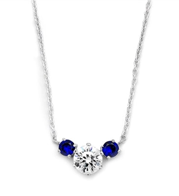 Diamond Essence and sapphire Essence together make a special gift. 1.75 cts.t.w. Platinum Plated Sterling Silver.(Image In Yellow But Product In Platinum Plated Sterling Silver.)