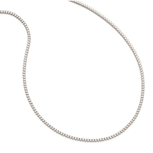 Diamond Essence Designer Necklace with 0.10 cts. Round Diamond Essence Stones. 269 stones. Appx. 26.9 Cts. t.w. set in Platinum Plated Sterling Silver.