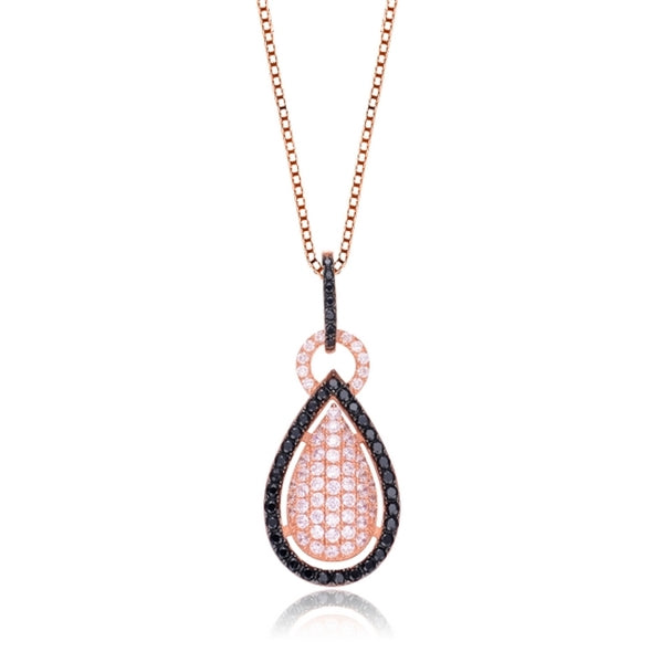 Diamond Essence Designer Pendant with Round Brilliant and Onyx Melee, 3.50 cts.t.w. - SPC3112B