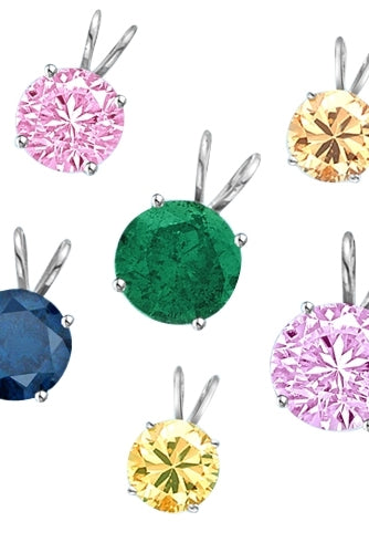 3ct different color stone pendants Silver
