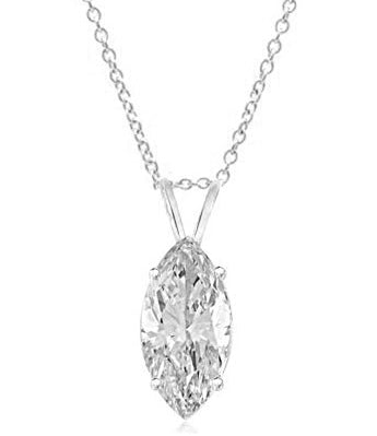sterling silver marquise cut pendant