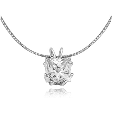 Princess-cut Diamond Essence Pendant in silver