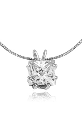 Princess-cut Diamond Essence Pendant in silver