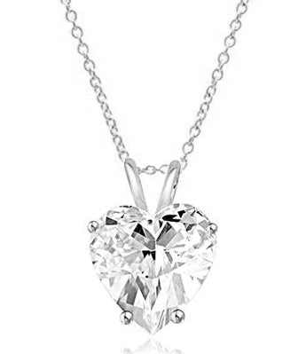 Heart-cut Diamond pendant Sterling Silver