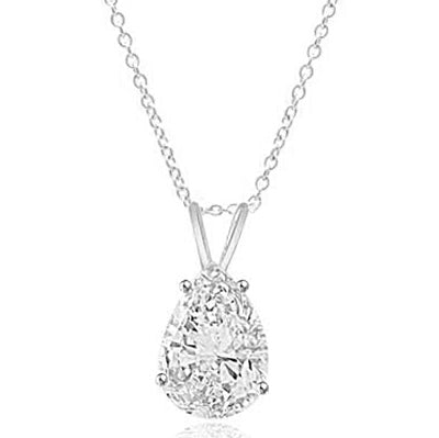 Pear-cut Diamond pendant in Silver