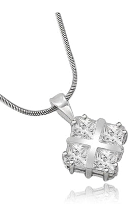 4 Princess Cut Masterpieces pendant in silver