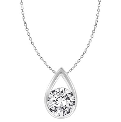 Silver pendant with rain drop shape