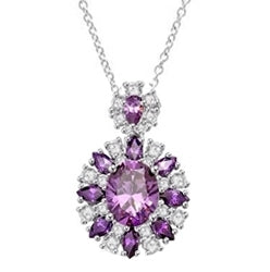 Silver pendant with Amethyst stones