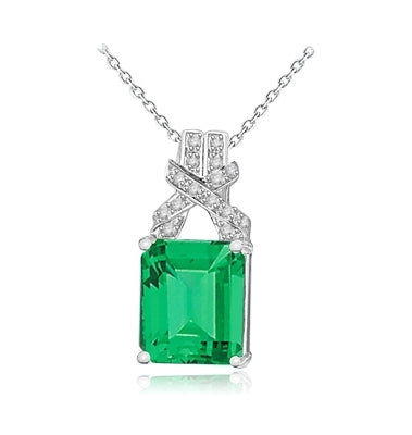 Glorious 7-carat emerald-cut emerald pendant