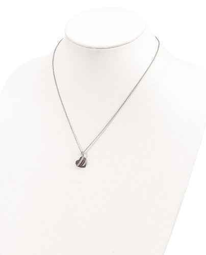 Craftman's delight Heart Pendant with micro pave set Diamond Essence accents shining your love like never before. There are tiny accents on the bale to highlight the overall glory effect. 2.5 Cts. T.W. set in Platinum Plated Sterling Silver.