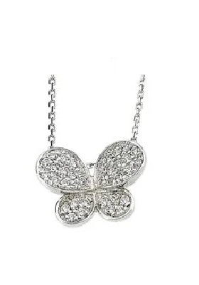 Platinum Plated Sterling Silver butterfly pendant