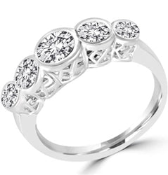five diamond basket weave band in sterling silver ring
