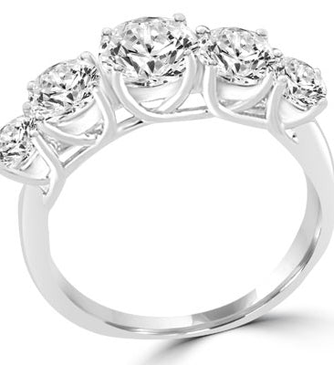 round Diamond prong setting in sterling silver ring