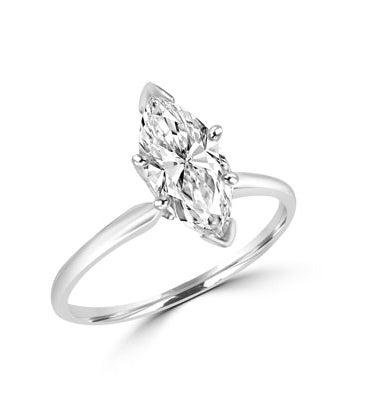 marquise shape stone in platinum plated sterling silver ring