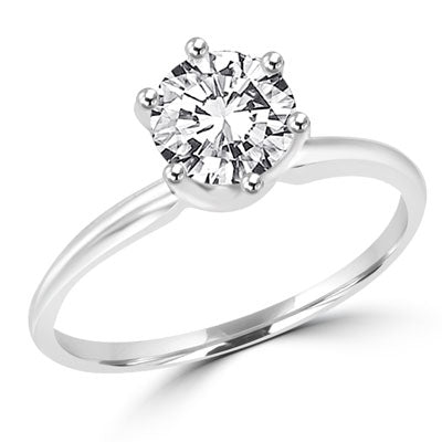 Platinum plated Solitaire sterling silver ring with 3 ct stone