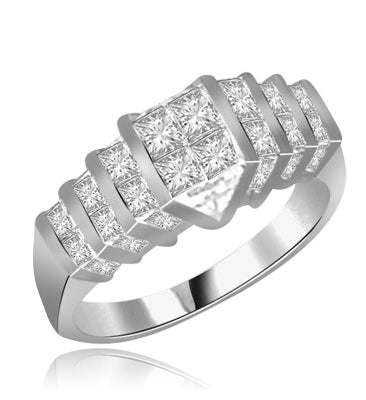 ring - 2 ct octrillion stone and round side stones