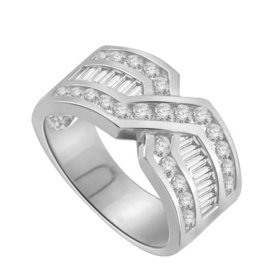 Tenderly- Platinum Plated Sterling Silver ìXî ring 2.5 cts.t.w