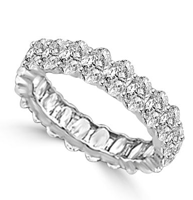 classic eternity band of platinum plated sterling silver