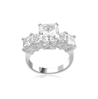 2ct Princess cut Diamond Masterpiece ring in silver
