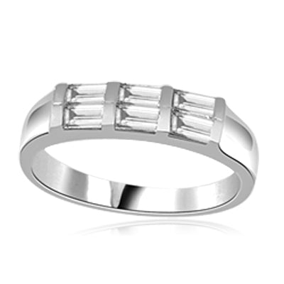 0.75ct channel set in three heavenly rows in Silver