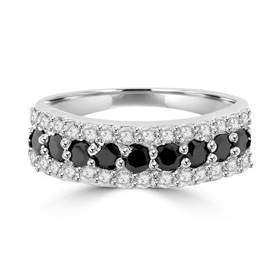 Ring 9 onyx diamond round stone white DE stones